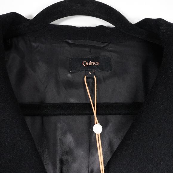 New Quince Women's Mod Italian Wool Cocoon Coat Preppy Black $170 Large 4025 - Picture 7 of 12